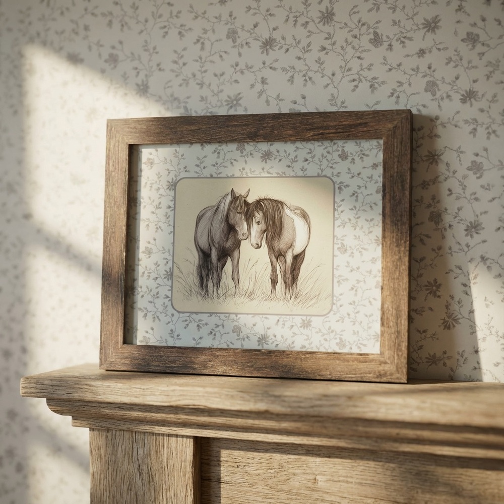 Nuzzling Horses Wall Art